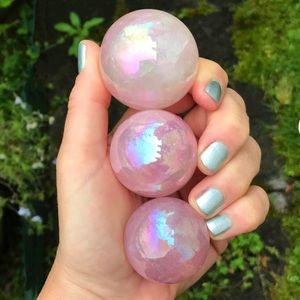 Angel Aura Rose Quartz Spheres Crystal